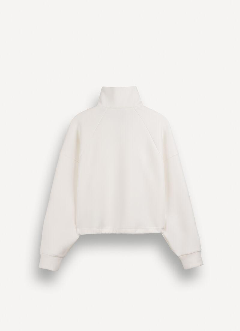 Cropped half-zip sweatshirt