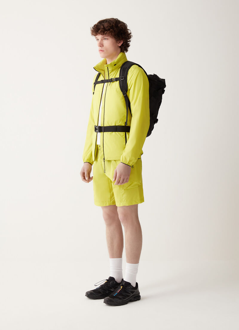 Unlined jacket with hood in the collar