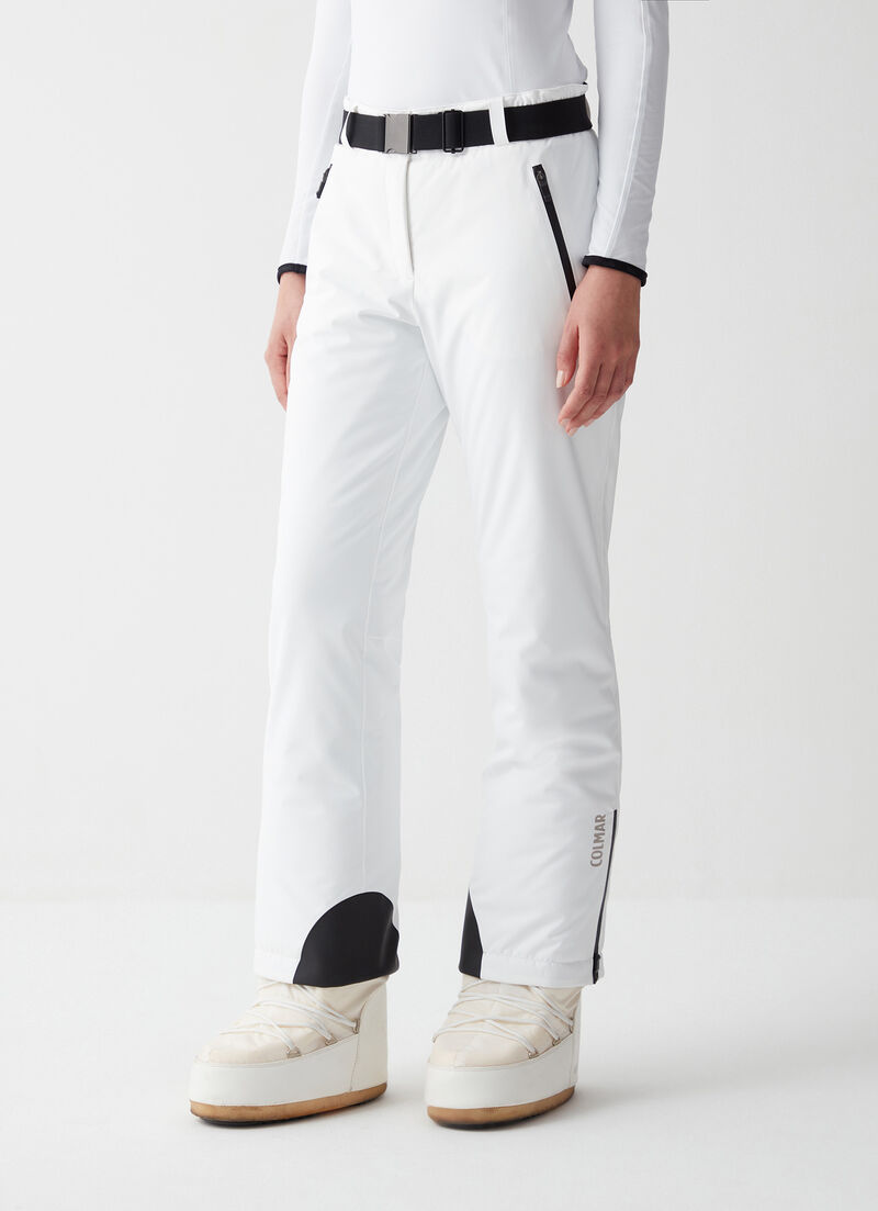 Padded ski pants with belt