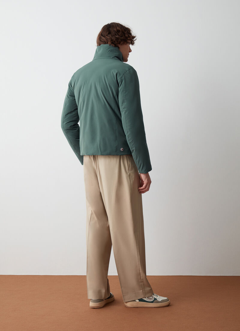 Reversible down jacket with seamless interior