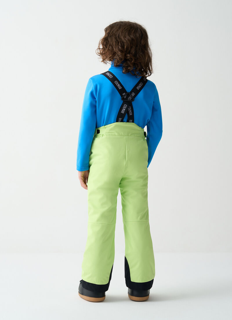 Unisex ski salopettes with adjustable length