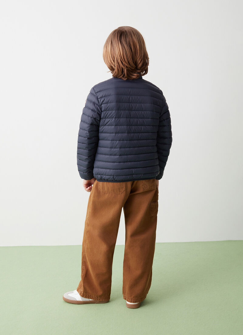 Padded collar down jacket