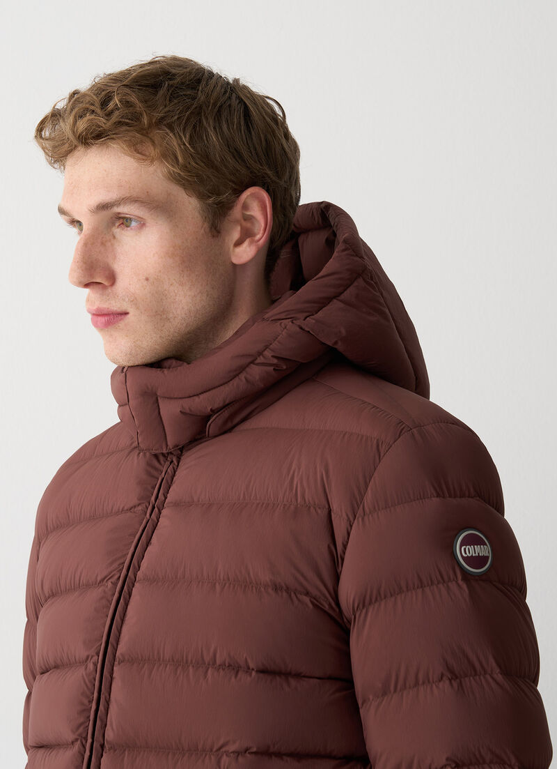 Down jacket with detachable hood