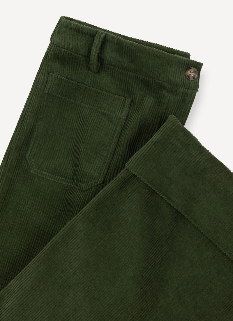 Flared velvet trousers