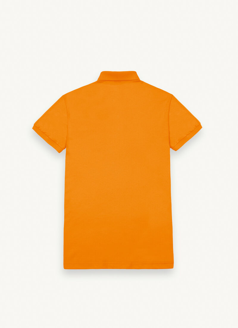 Stretch piqué cotton polo shirt