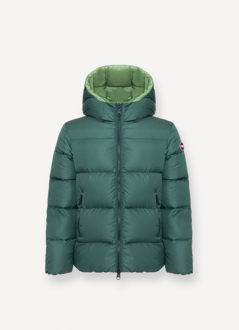 Reversible hooded quilted jacket