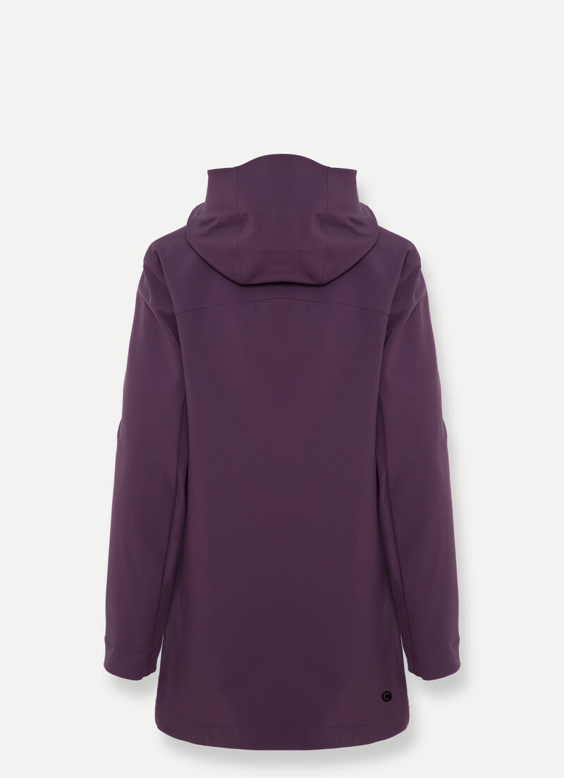 Mid-length jacket in stretch fabric