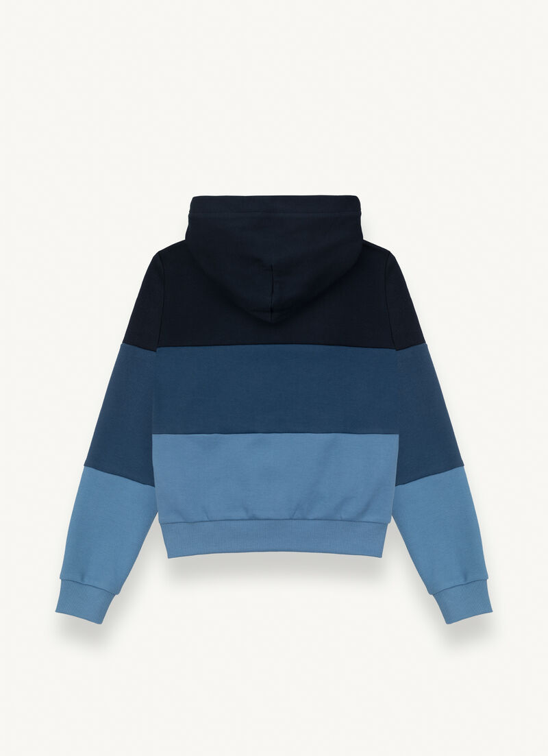 100% cotton piqué hooded sweatshirt