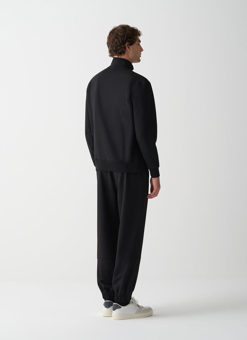 Cotton high-neck sweatshirt