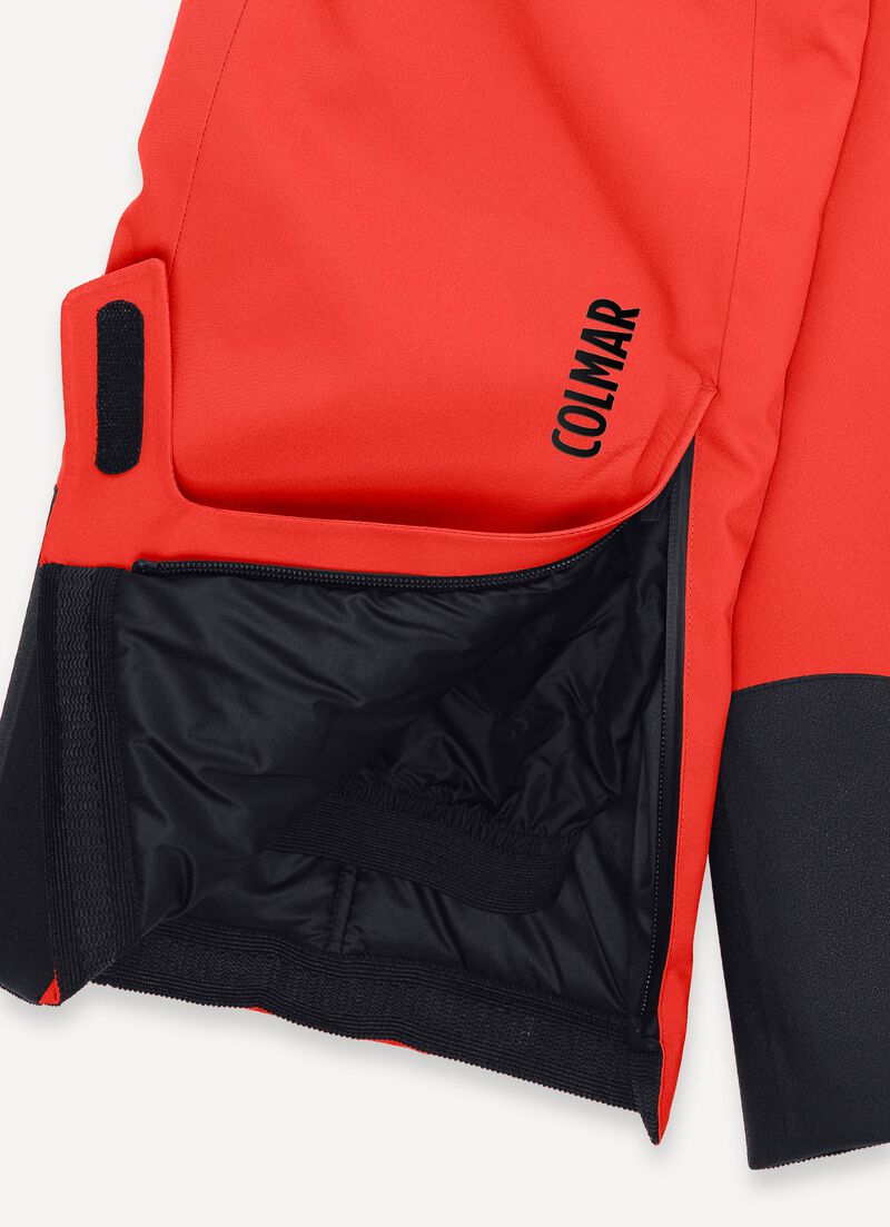 Padded 4Way fabric ski salopettes