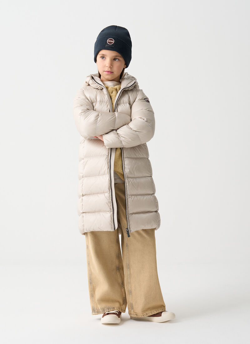 Long down jacket with hood