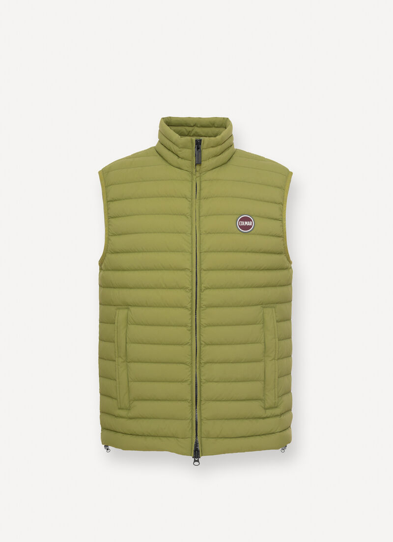 Light down vest with drawstring