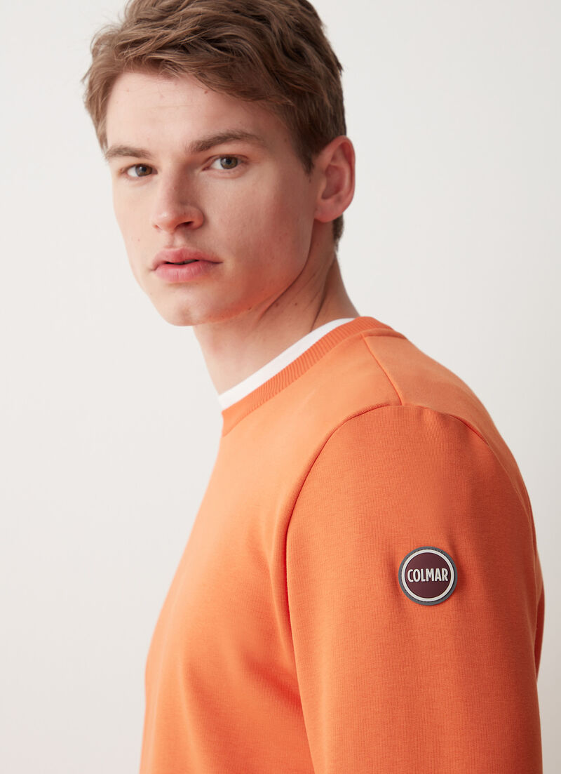 Solid colour crew-neck sweatshirt