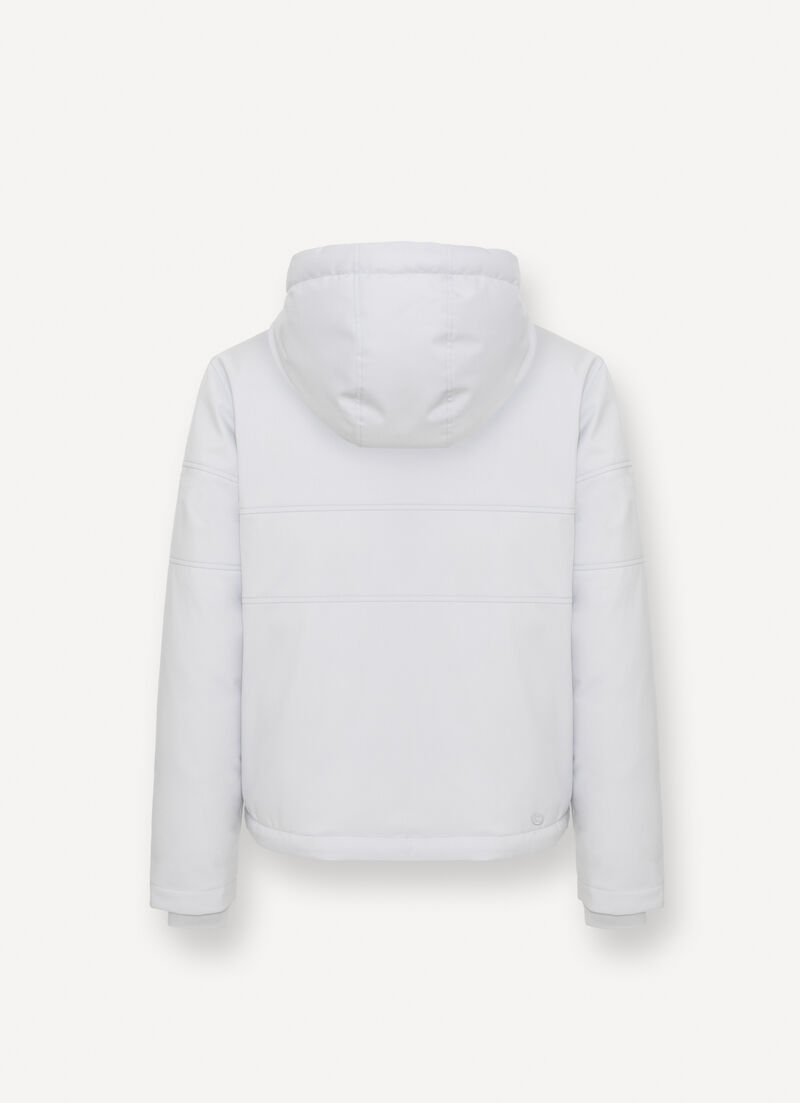 Twill down jacket with patch pockets