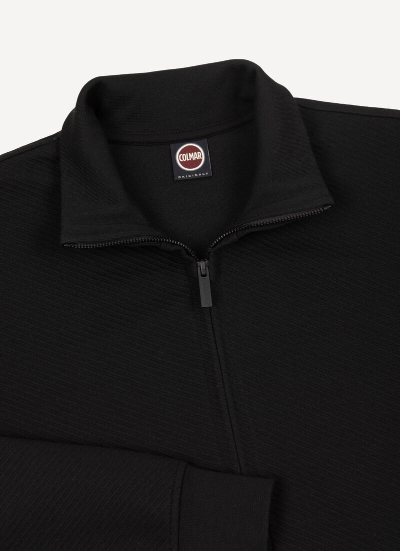 Full-zip jacquard sweatshirt