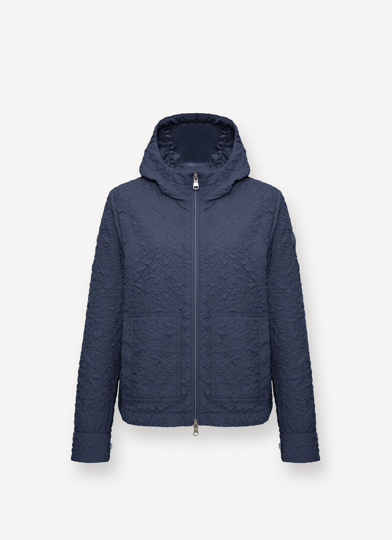Embossed hooded jacket