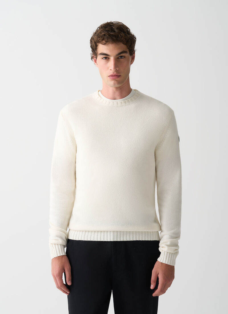 Branded wool pullover