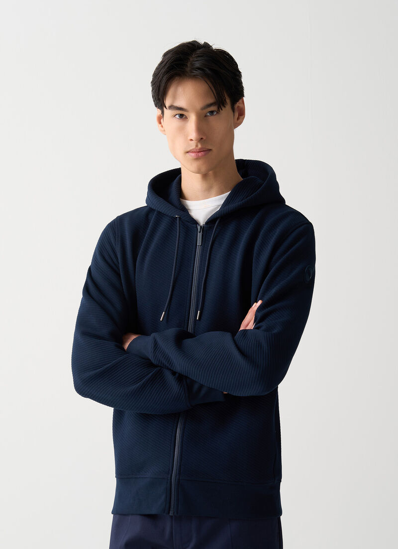 Hooded jacquard sweatshirt