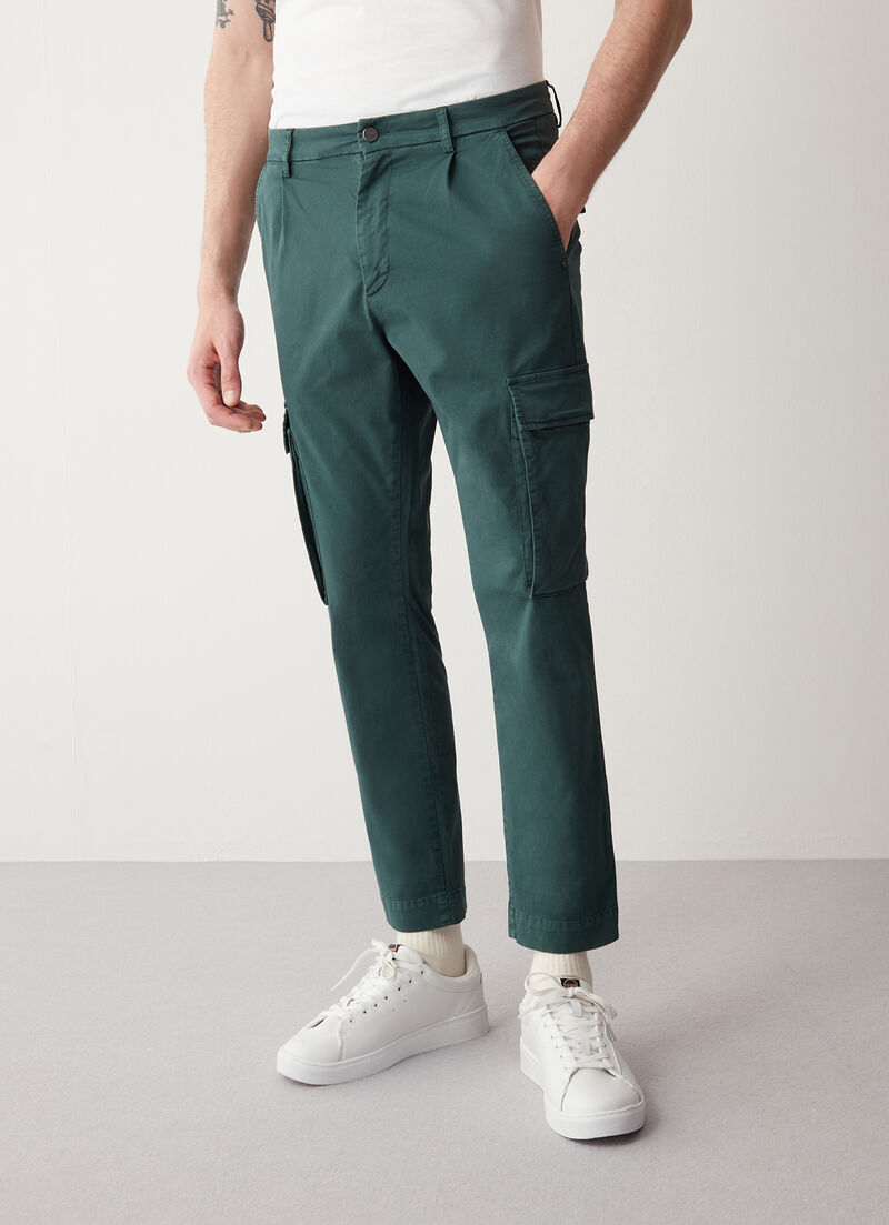 Cotton gabardine trousers