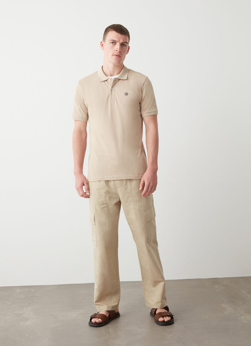 Piqué polo-shirt with ribbed trims