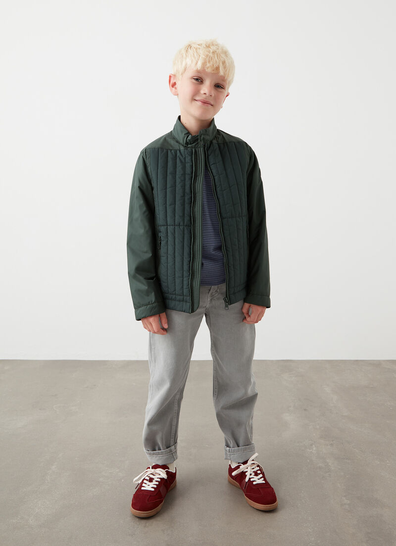 Biker jacket with wad padding