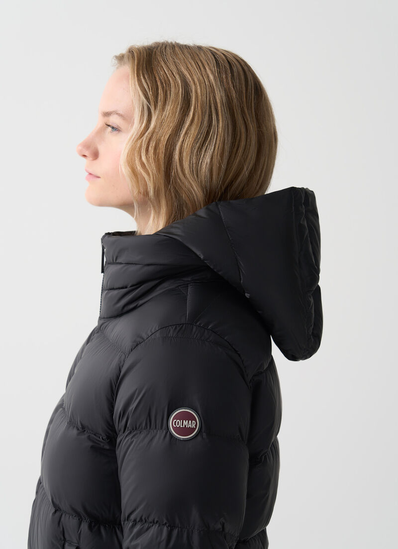 Down jacket with detachable hood