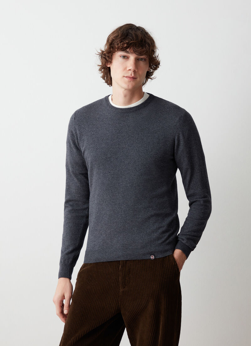 Cashmere-blend stockinette-stitch pullover