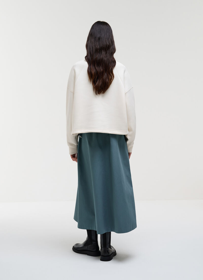 Cropped half-zip sweatshirt