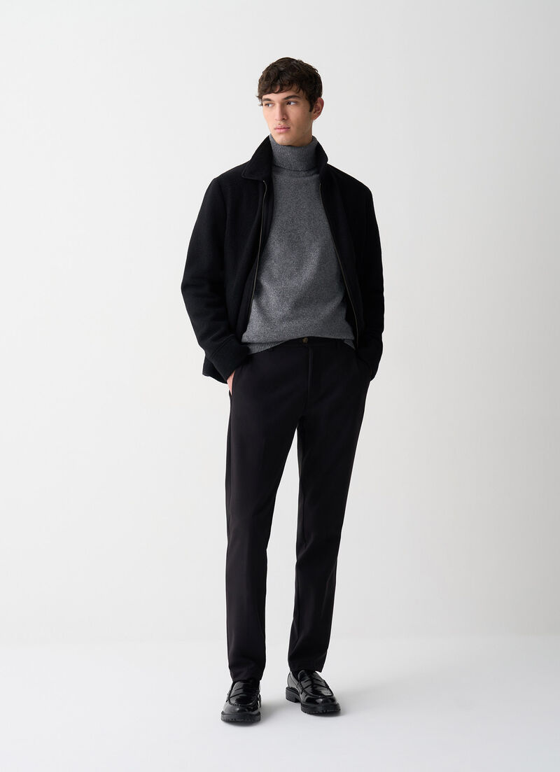 Wool-effect trousers