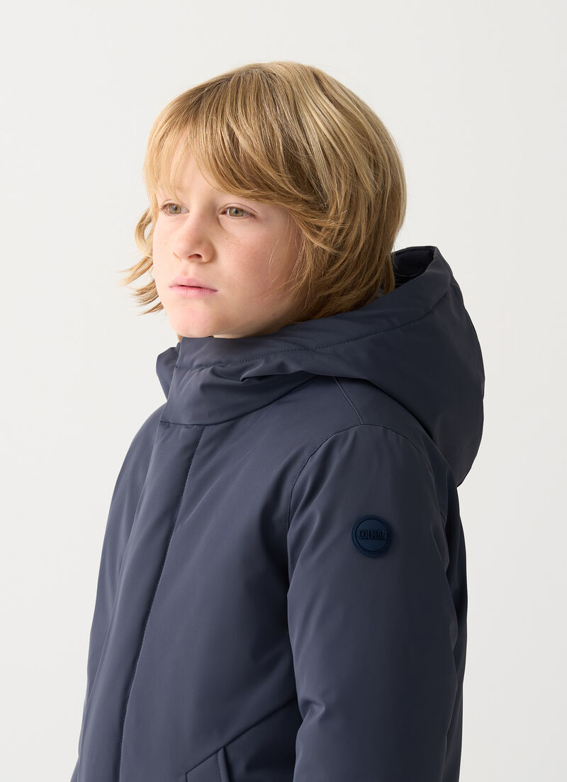 Waterproof hooded down jacket