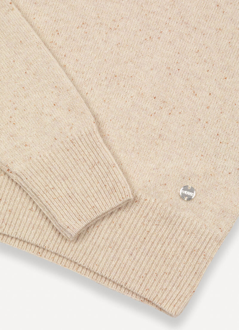 Melange polo-neck jumper