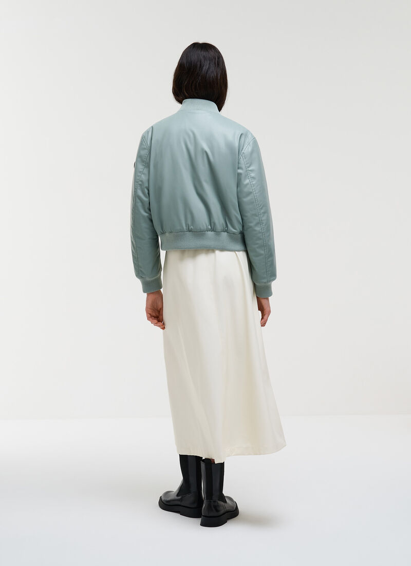 Faux leather bomber jacket