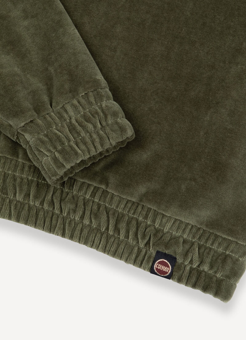 Velvet sweatshirt with stretch band