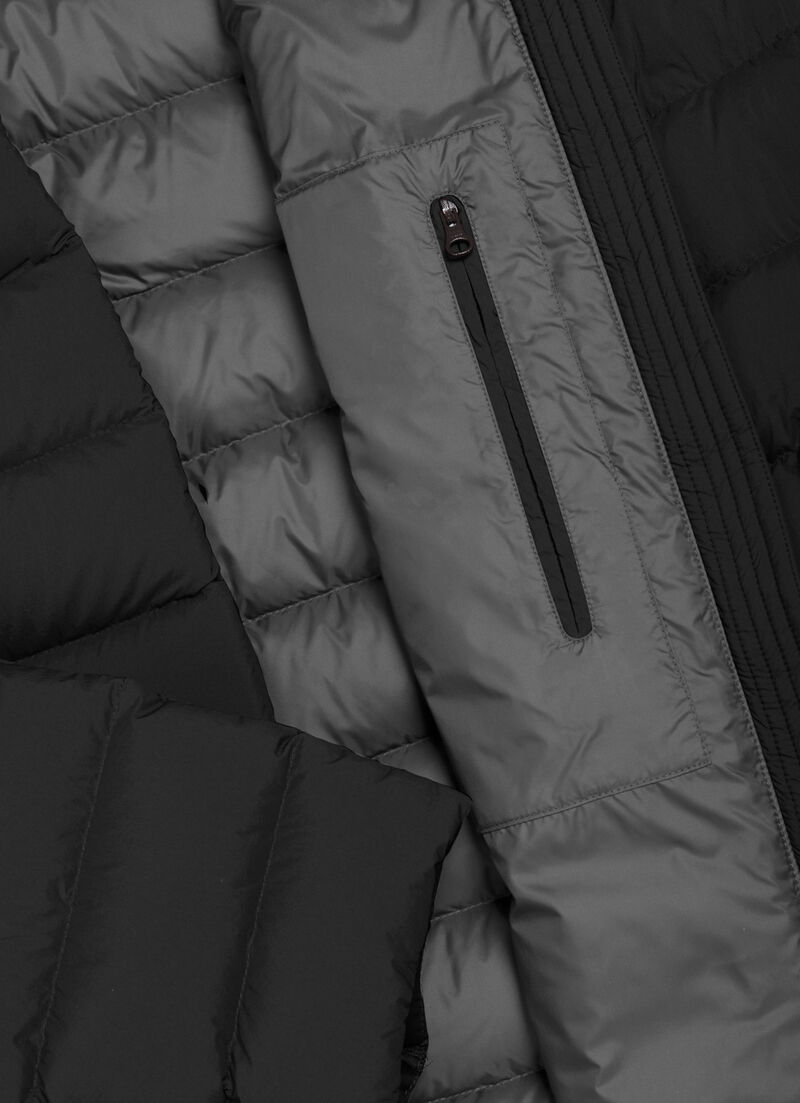 Down jacket with detachable hood