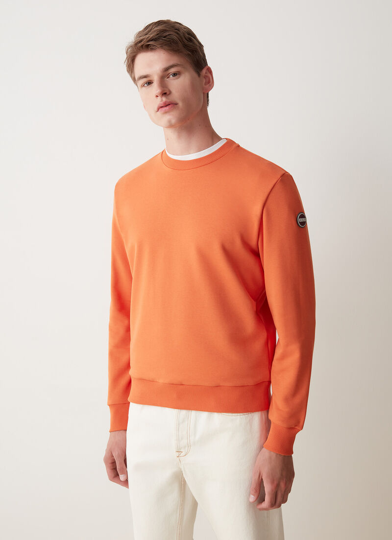 Solid colour crew-neck sweatshirt