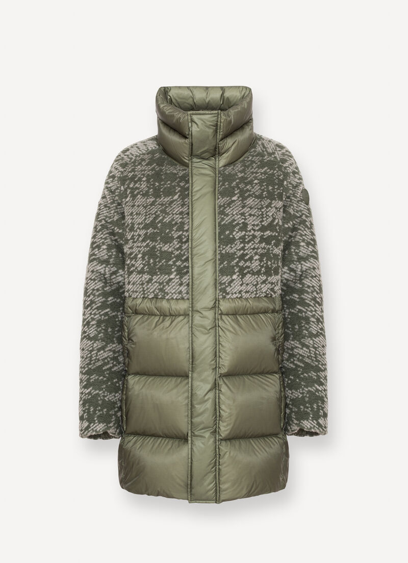 Jacquard down jacket with padded collar