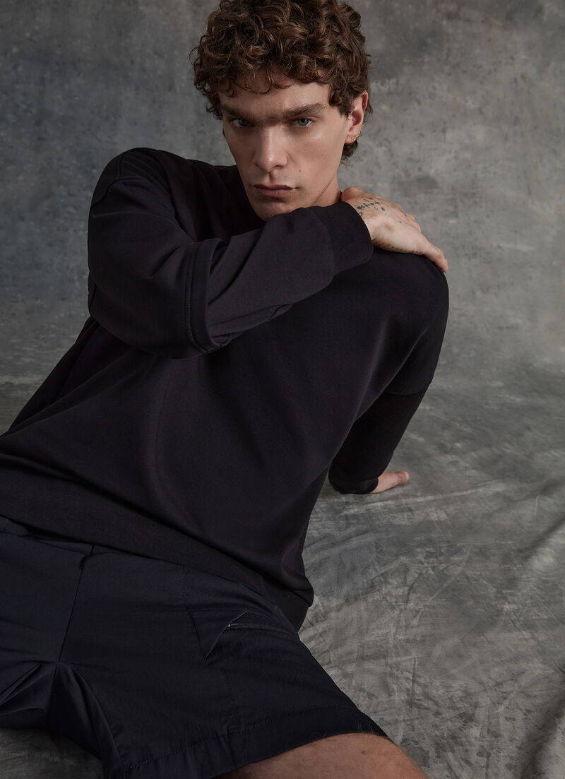 Crewneck cotton-blend sweatshirt