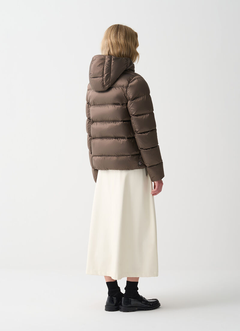 Down jacket with detachable hood