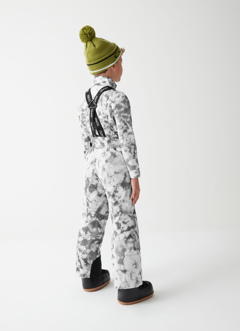 Boys’ tie-dye ski bib and brace