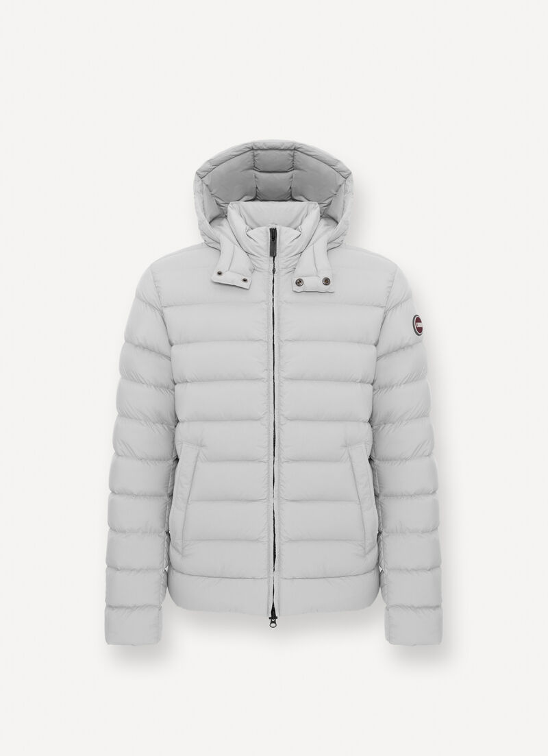 Down jacket with detachable hood