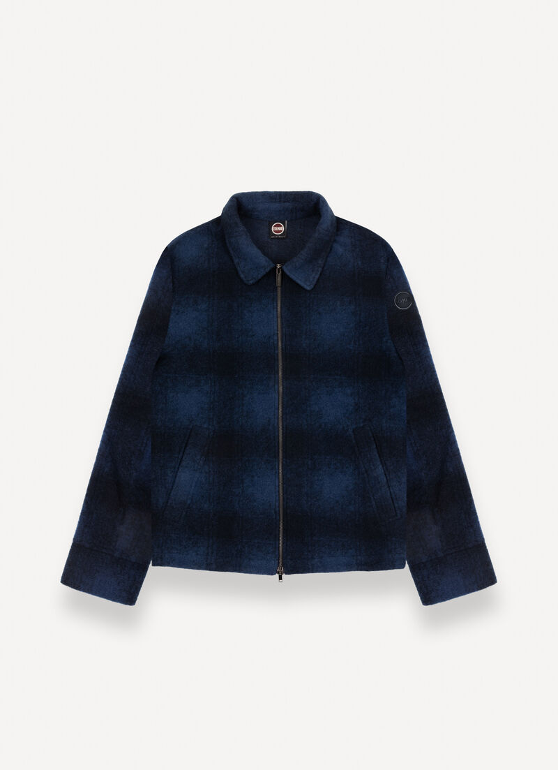Chequered shacket with zip