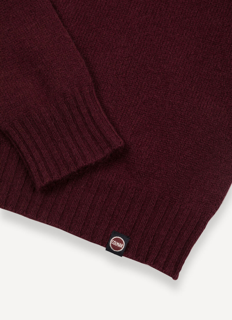 100% wool polo-neck