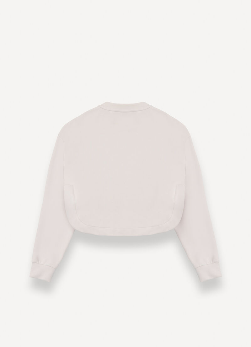 Cropped sweatshirt with rounded hem