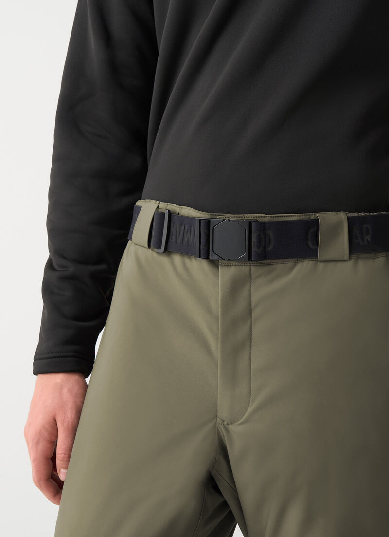 Padded ski pants with belt