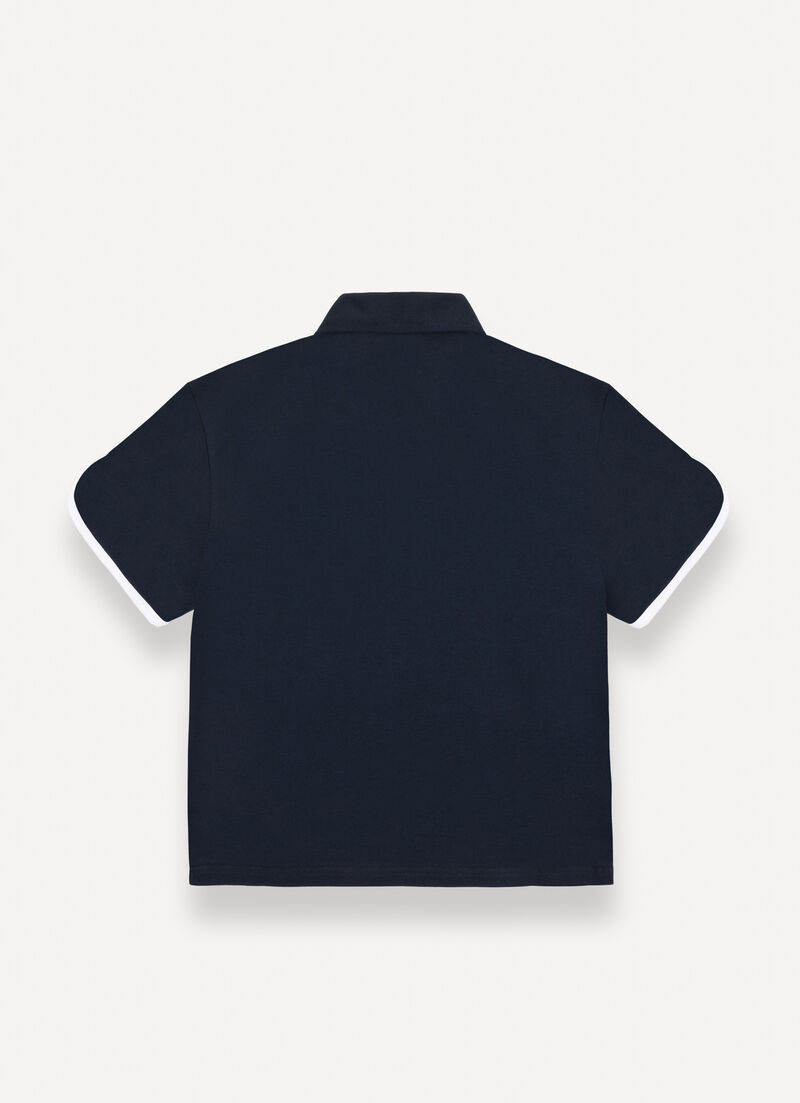 Polo-shirt with rounded sleeves