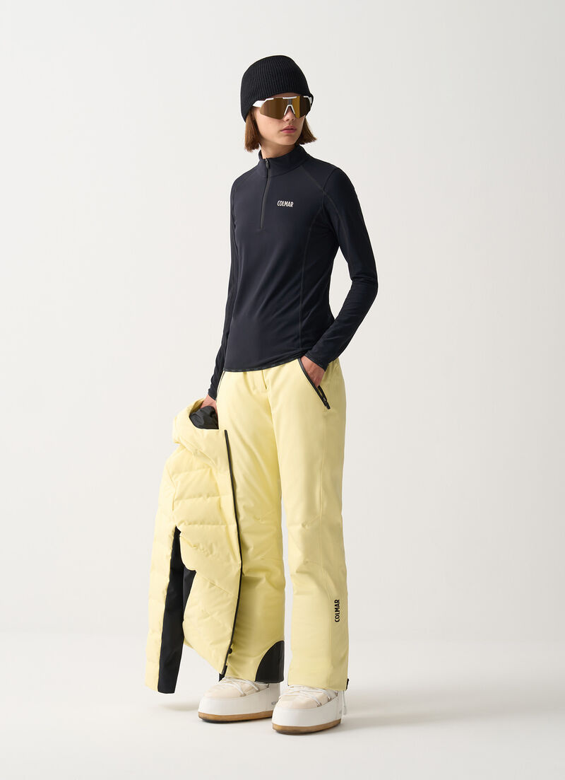Thermal stretch ski jumper with half-zip
