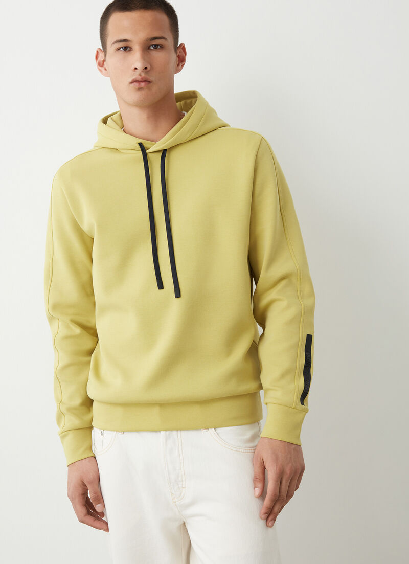 Hooded sweatshirt with logo tape