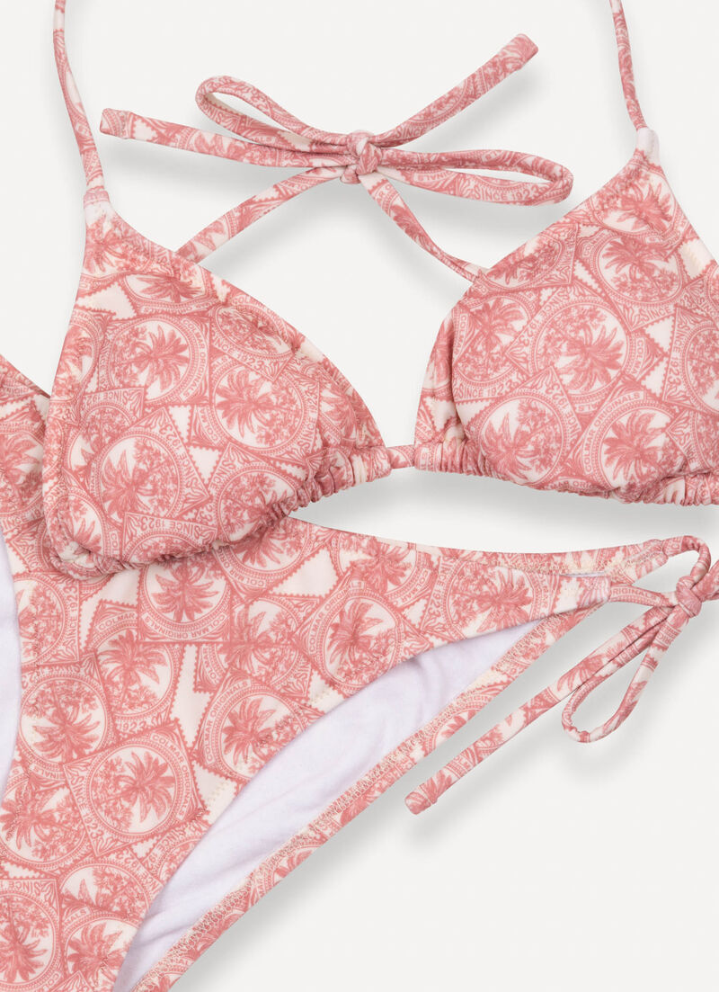 Patterned triangle top bikini