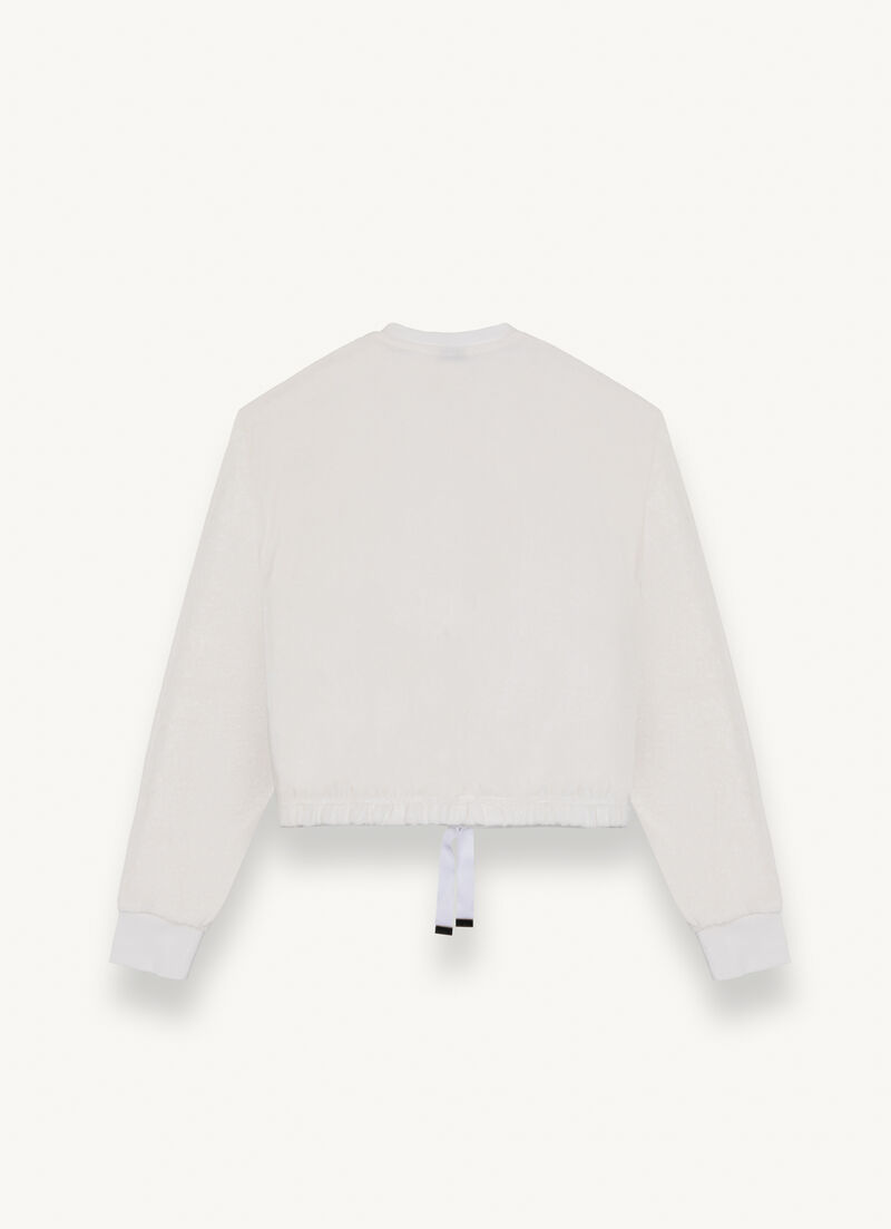 Chenille round-neck sweatshirt