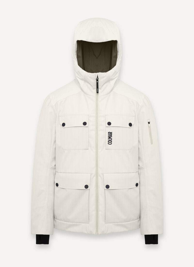 Pinstripe fabric ski jacket